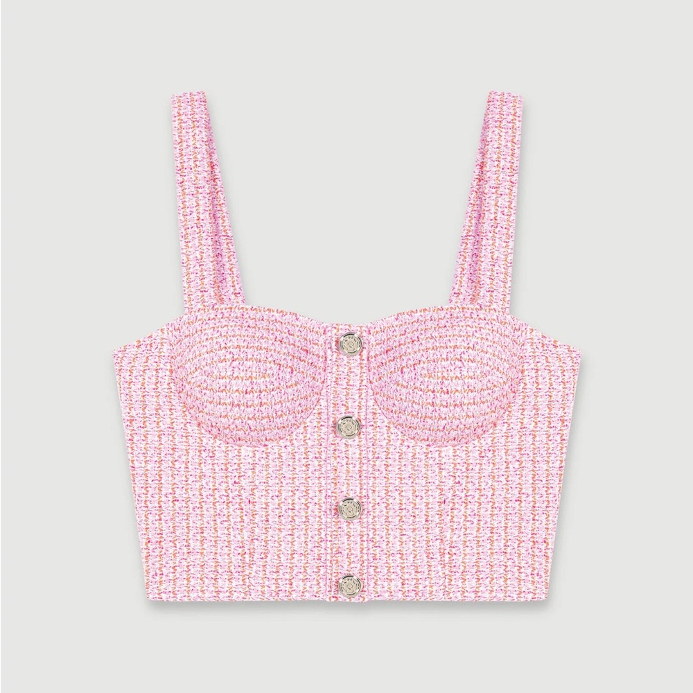 Maje Tweed Crop Top